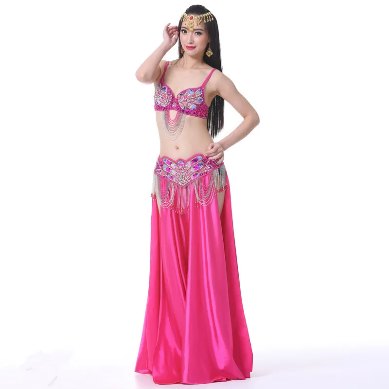 

Ladies Elegance Oriental Dance Set Professional Belly Dance Costumes Bellydance Top Bra Long Skirt Suit Outfits for Women/Girl