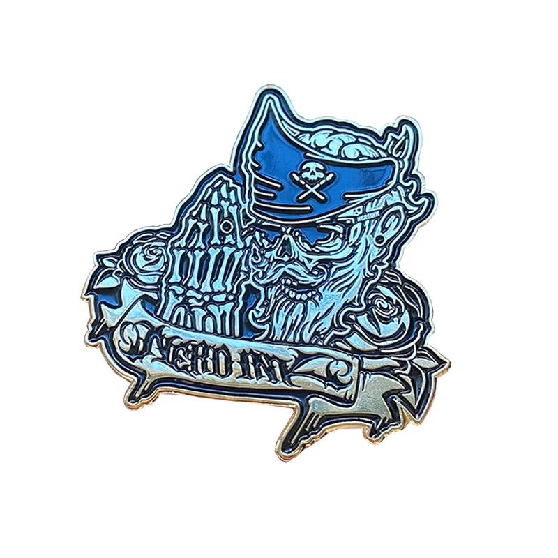 Personalized cool movie pirate man Lapel Pin art excellent design black zinc alloy soft enamel Badge make an enamel pin For Gift