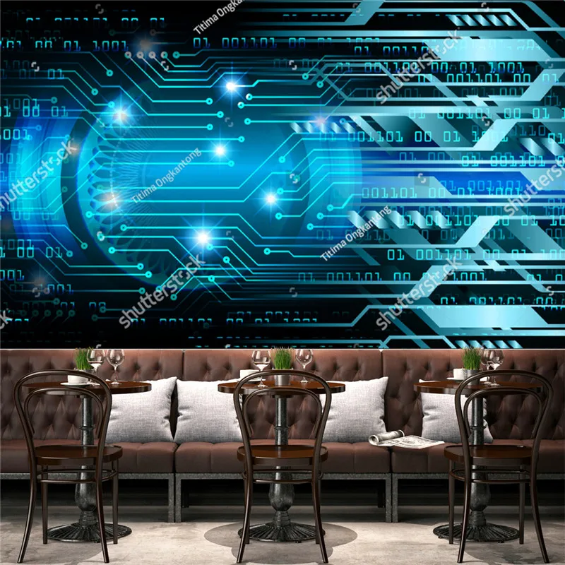 Blue Abstract Light Hi Speed Internet Technology Illustration Bar Wallpaper Industrial Decor Background Wall Papers Murals