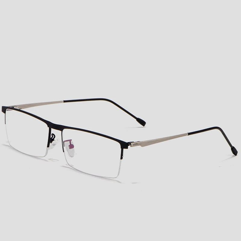 High Diopter Reading Glasses for Men Ultralight Half Frame Presbyopic Glasses Magnifier Business Eyeglasses +175+450+500+550+600