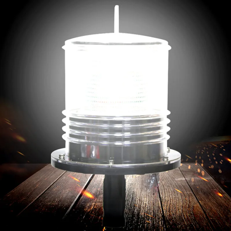 Marine LED Solar Powered Anchor Warning Light Navigation Lamp Net Beacon 3 Colors Flashing Signal Tri-color Light