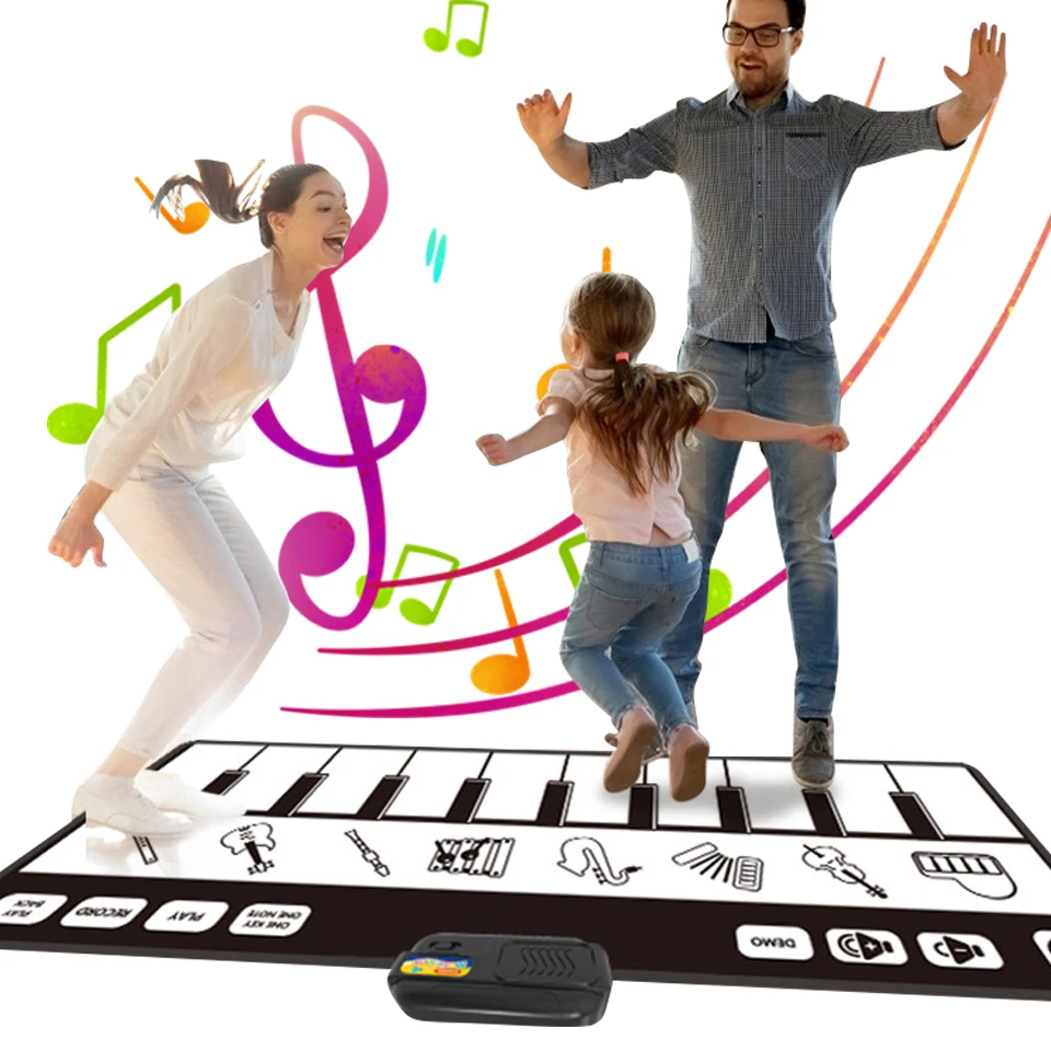 Piano Mat Musical Keyboard Playmat Electronic Music Play Blanket Dance Mat Early Educational Toys For Boys Girls Birthday Gifts