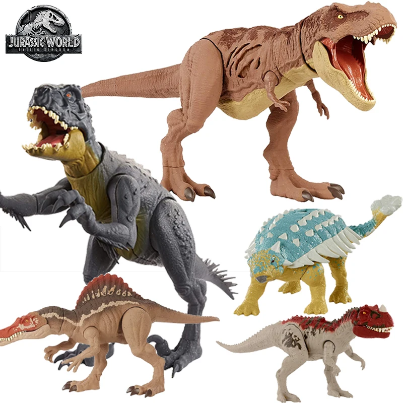 Original Jurassic World Dinosaurs Anime Action Figure Indominus Rex Tyrannosaurus Kid Boy Toys for Children Birthday Gift Mattel