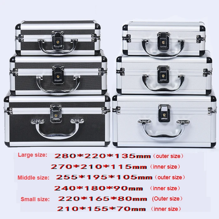 Tool Box Aluminium Alloy Protective Safety Suitcase Airtight Tool Box Instrument Case Lockable Box with Pre-cut foam