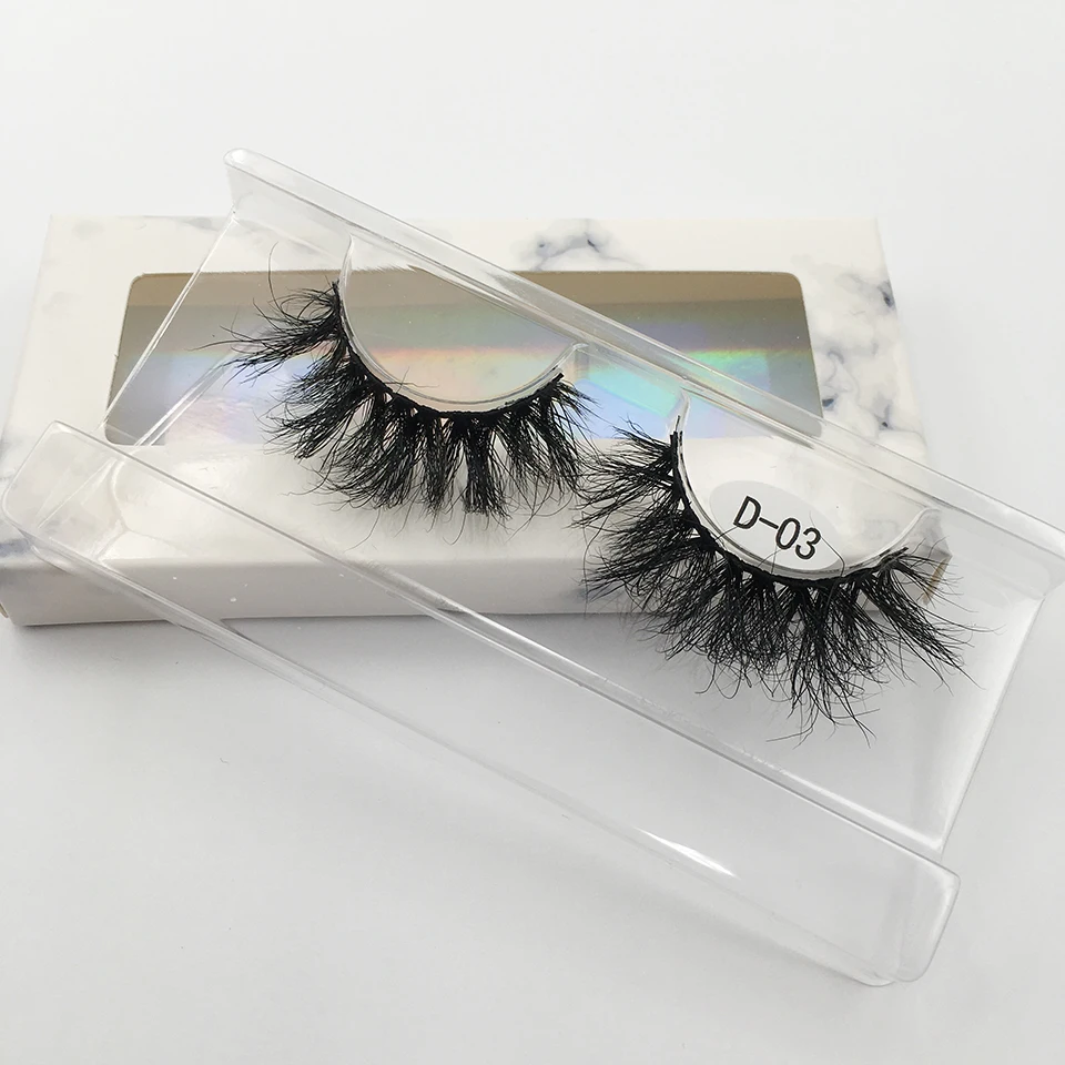 ขายส่ง25มม.ขนตา100% ขนตาปลอม Fluffy Eyelash กล่อง10-50คู่ขนตายาวธรรมชาติแต่งหน้า3d mink Lashes