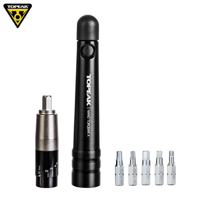 Topeak 2-6Nm Road Bike Adjustable Torque Wrench MTB TorqSocket Tool Set Mini Allen Bit Nano TorqBit Bicycle Screwdriver Tool Kit