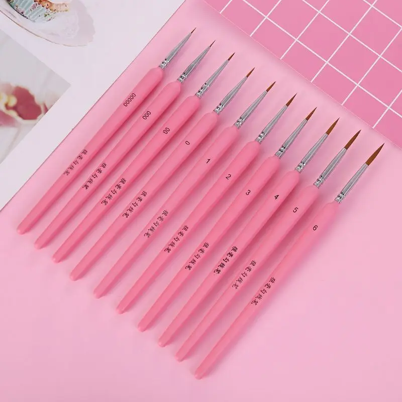 Qyh – lot 10 stylos à cheveux loup, pinceaux fins, pour peinture acrylique, aquarelle, fournitures dessin artistique, nouveauté