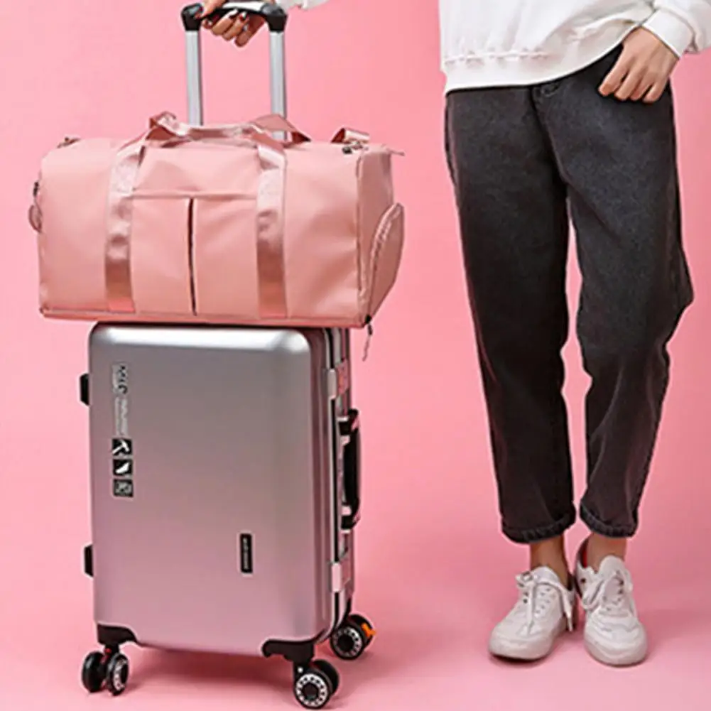 Saco de ginásio à prova dwaterproof água ao ar livre preto rosa sacos de desporto para sapatos novas bolsas de ombro das mulheres grandes sacos de viagem saco de fitness