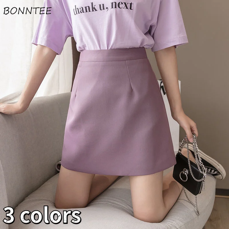 Skirts Women Above Knee Summer New Tender 3 Colors Lined Empire BF A-line Students Trendy Mujer Casual Y2k All-match Ladies Soft