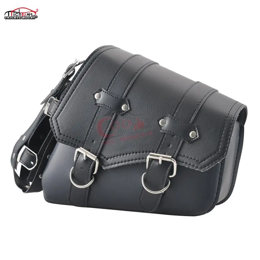 Universal PU Leather Motorcycle Side Saddlebag BlackTool Luggage Saddle Bag For Harley Sportster XL 883 XL1200