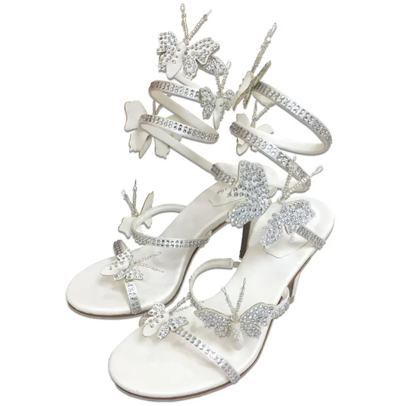 

2020 Fetish High Heels Women Summer Sandals Female Butterfly Sexy Party Wedding Bridal Thin Heel Sweet Sandal
