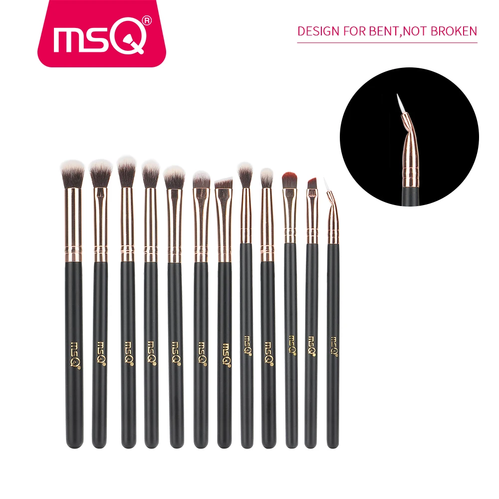 MSQ 6-27PCS Rose Gold Makeup Brushes Set Powder Foundation Eyeshadow Liner Blusher Make Up Brush Kits Natural & Synthetic Hair