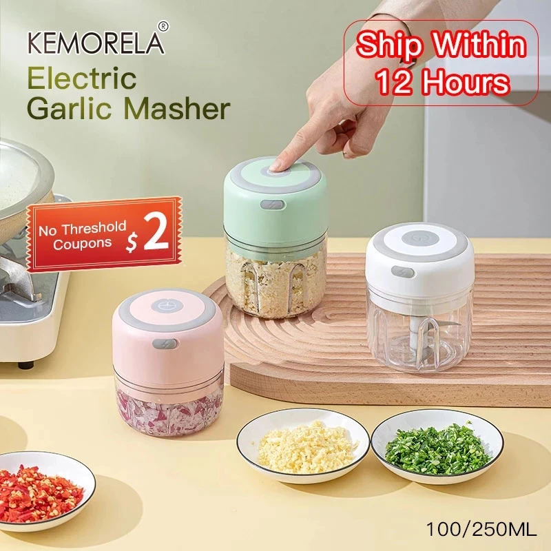 Electric Kitchen Chopper Garlic Masher Meat Grinder Mini Food Garlic Vegetable Chopper Crusher Rechargeable Food Processor Tools