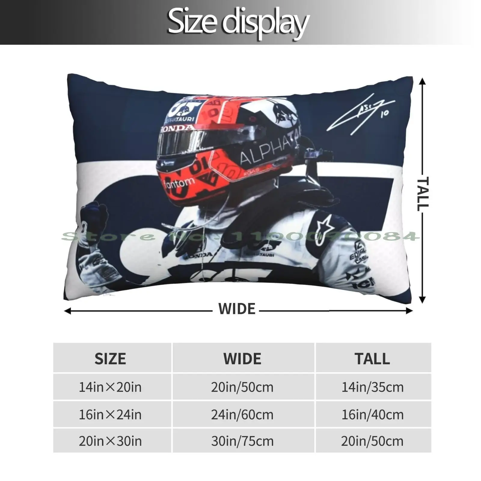 Pierre Gasly Pillow Case 20x30 50*75 Sofa Bedroom Miami Hotline Synthwave 80s Biker Bodybuilding City Retro Outrun Colourfull