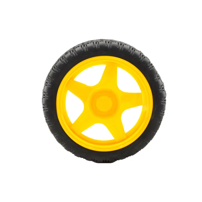 Rueda de Motor TT de 65mm, Motor TT para chasis de coche 2wd/4wd, neumático de plástico de coche inteligente, Motor magnético fuerte RC para modelo de Robot TT de juguete