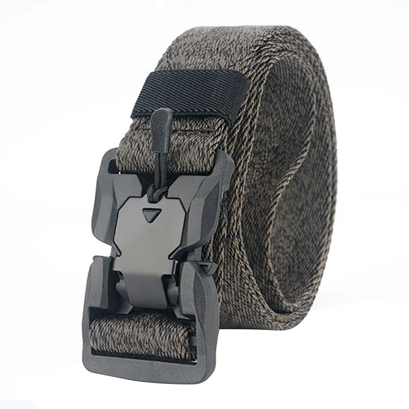 

Unisex Automatic Buckle Belt Solid Color Nylon Belt Tactical Plastic Magnet Function Buckle Men Belt Casual Women Belt