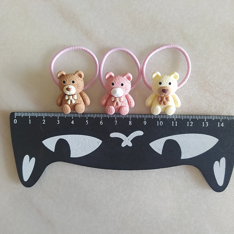 2PCS Cute Cartoon Bear Kids Elastic Hair Bands Children Hair Ties Girls Hair Accessories Baby Headdress