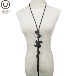 UKEBAY New Long Statement Necklaces For Women Sweater Chain Rubber Pendant Necklaces Gothic Jewelry Handmade Jewelry Accessories