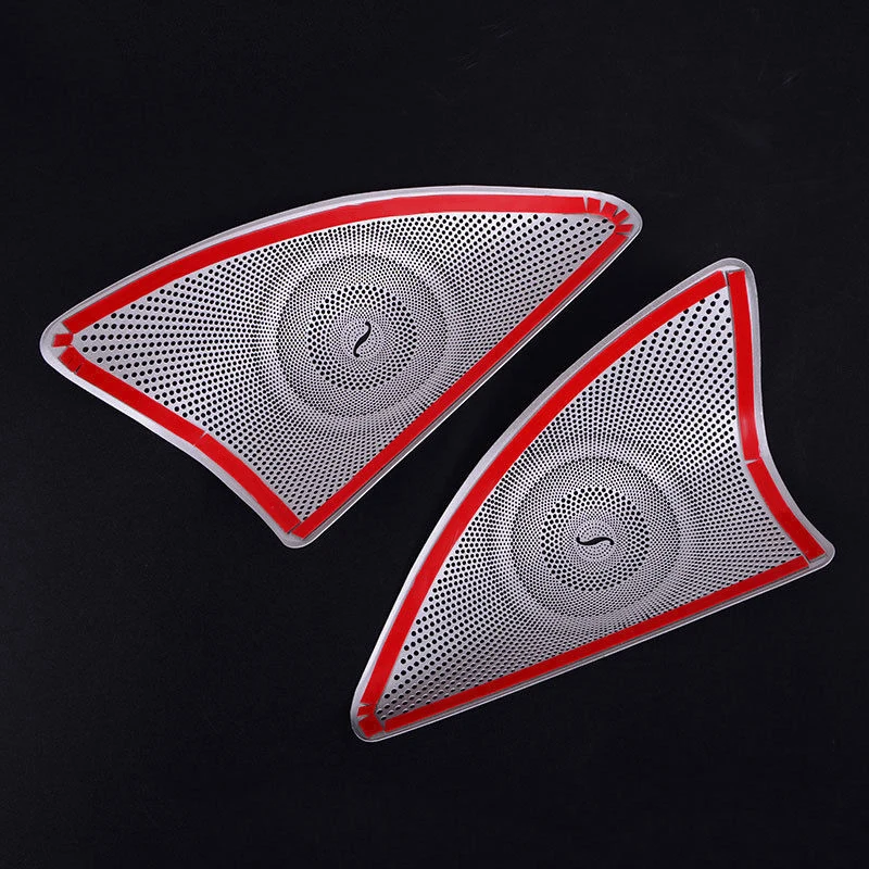 4Pcs Silver Aluminum Alloy Front+R Car Door Sound Speaker Chrome Cover Trim For Mercedes-Benz W166 ML X166 GL-CLass GLE