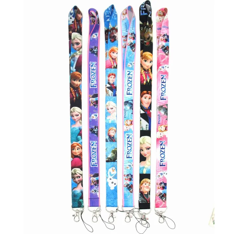 10Pcs Disney FROZEN Mobile Phone Lanyard For Keys ID Card Pass Gym USB Badge Holder DIY Hang Rope Tags Strap Neck Lanyards