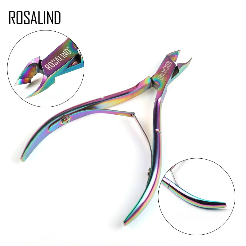 Rosalind Kit di strumenti per Manicure professionale in acciaio inossidabile strumento di rimozione dello smalto per unghie in Gel acrilico colorato a forbice per pelle morta