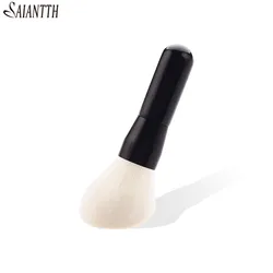 Saiantth single dency white goat hair loose powder blush brush oblique makeup brushes black wood cosmetic tool beauty make up