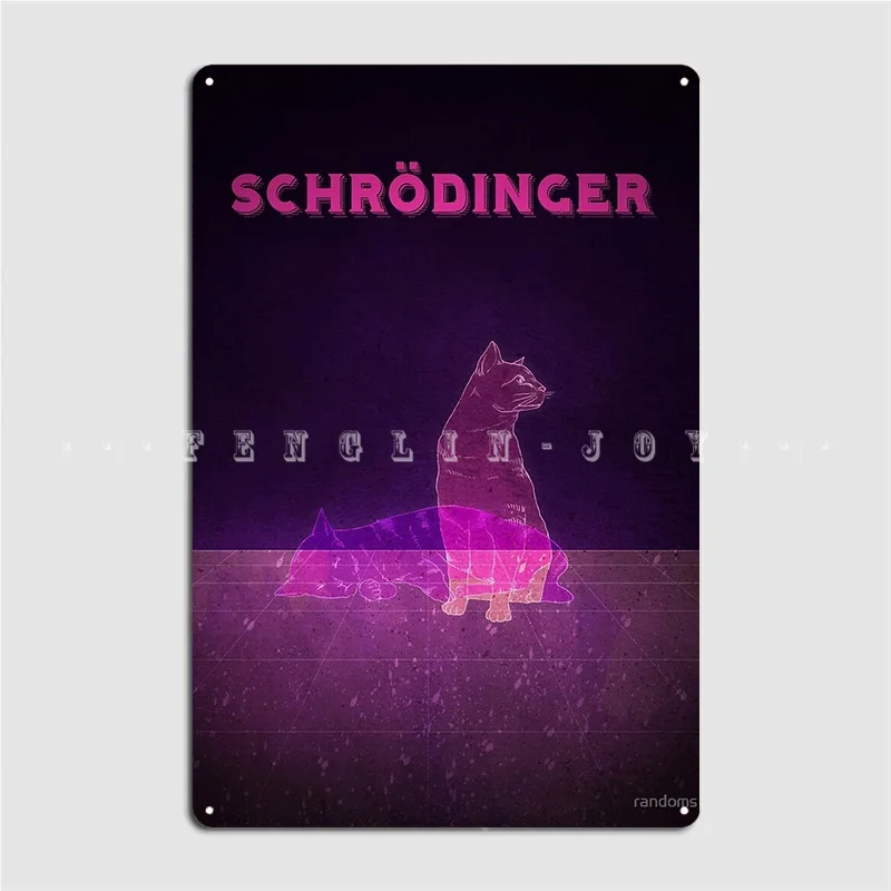 Schrodinger's Cat Metal Sign Cinema Garage Kitchen Customize Garage Decoration Tin Sign Posters