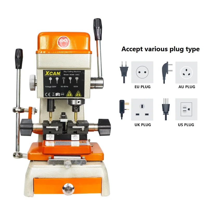 XCAN Universal Key Cutting Machine 998C 110/220V Key Cutting Machine for Marking Duplicating Car House Keys Locksmith Tool