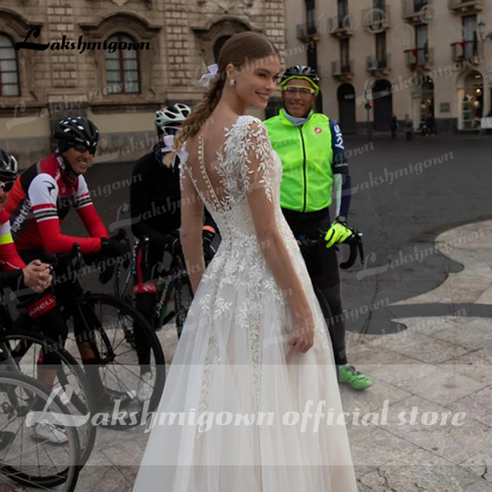 Vestidos de casamento vintage com apliques, mangas compridas, vestido de noiva branco e marfim, 2022