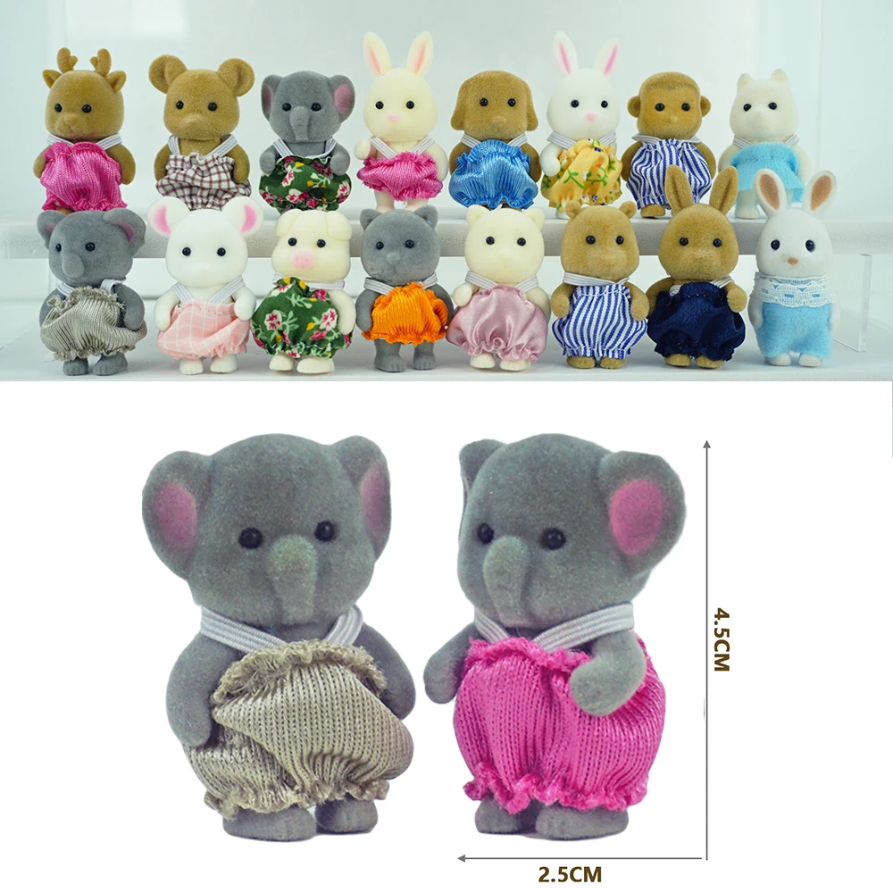 Juguetes para niños y niñas, accesorios para casa de muñecas en miniatura, animales del bosque, juguetes coleccionables Diy de 3 pulgadas, novedad de 1/12