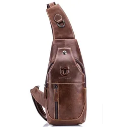 Leather Messenger Bags Men Casual Bag For Man Chest Bag Brand Designer Multi-function Headphone Jack Chest Pack Borsa petto uomo