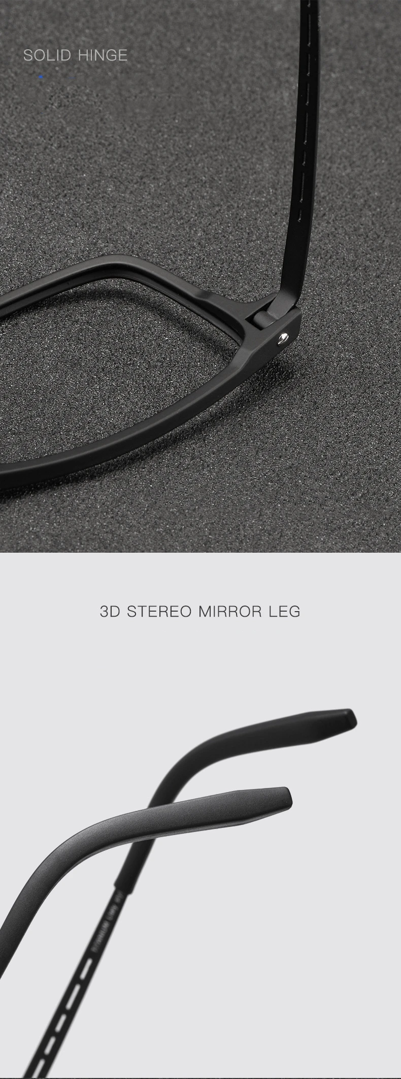 YIMARUILI Ultraleichte Mode TR90 Brillen Frauen Reinem Titan Platz Flexibl Optische Verordnung männer Brillen Rahmen 8822T – Detail 5