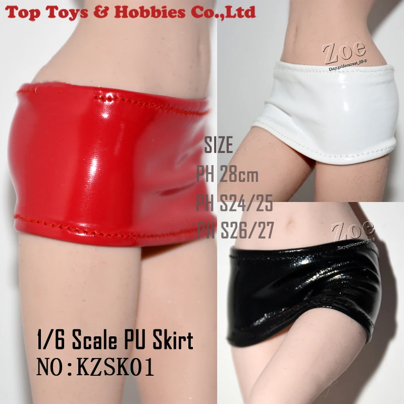 

1/6 Scale New Female Miniskirt Model KZSK01 Sexy Leather Short Skirt Toys For 12-inch PH JO Action Figure Body Doll