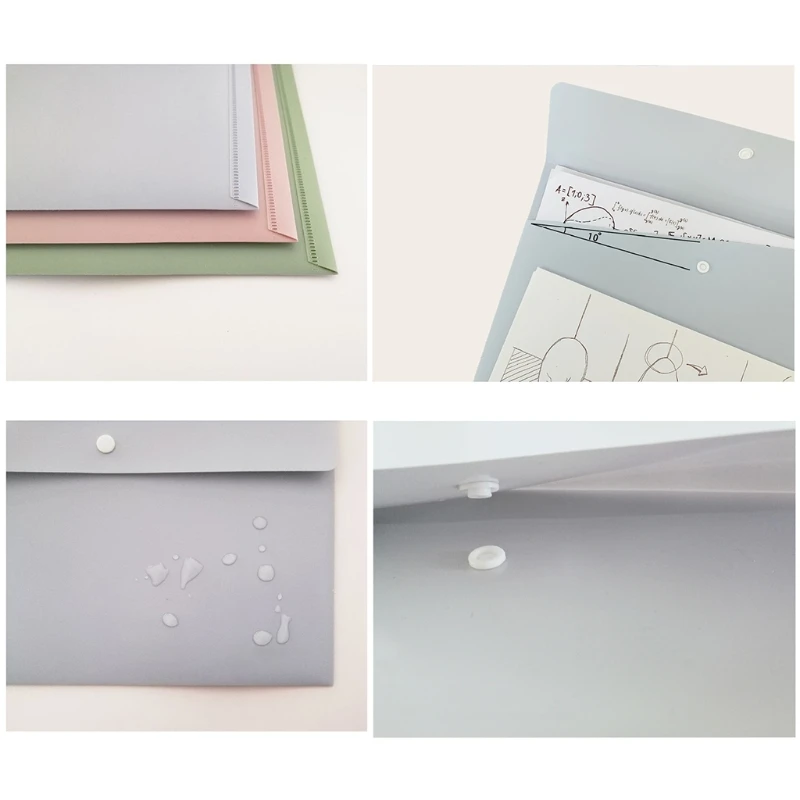 A4 Document File Envelopes Folder Lock Button Design Larger Capacity A4 File Organizer Bag Document Holder Waterproof
