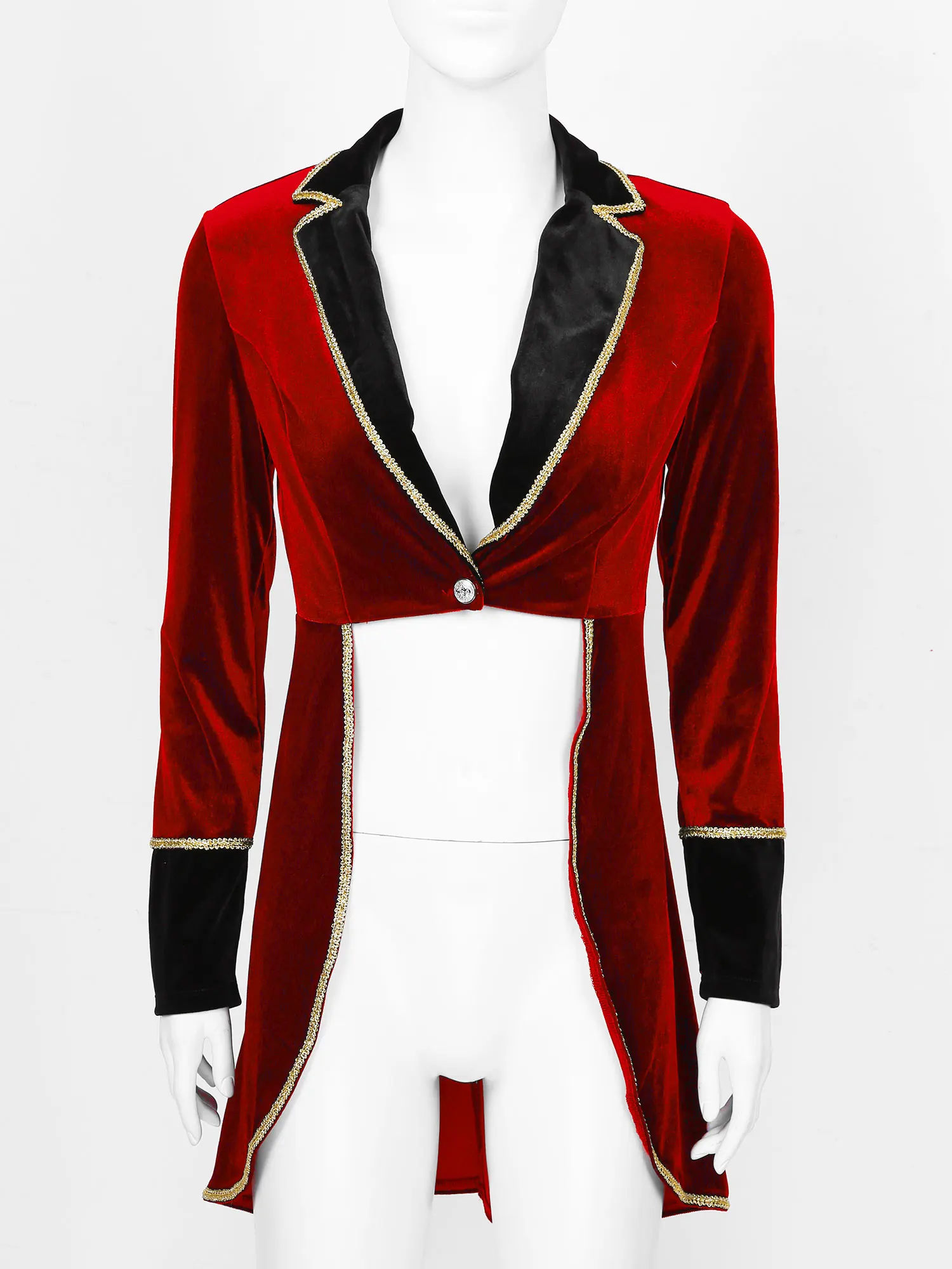 ฮาโลวีนผู้หญิงผู้ใหญ่ Circus Ringmaster เครื่องแต่งกายกำมะหยี่แขนยาว Blazer Coat Christmas Carnival Cosplay เทศกาล Rave เครื่องแต่งกาย