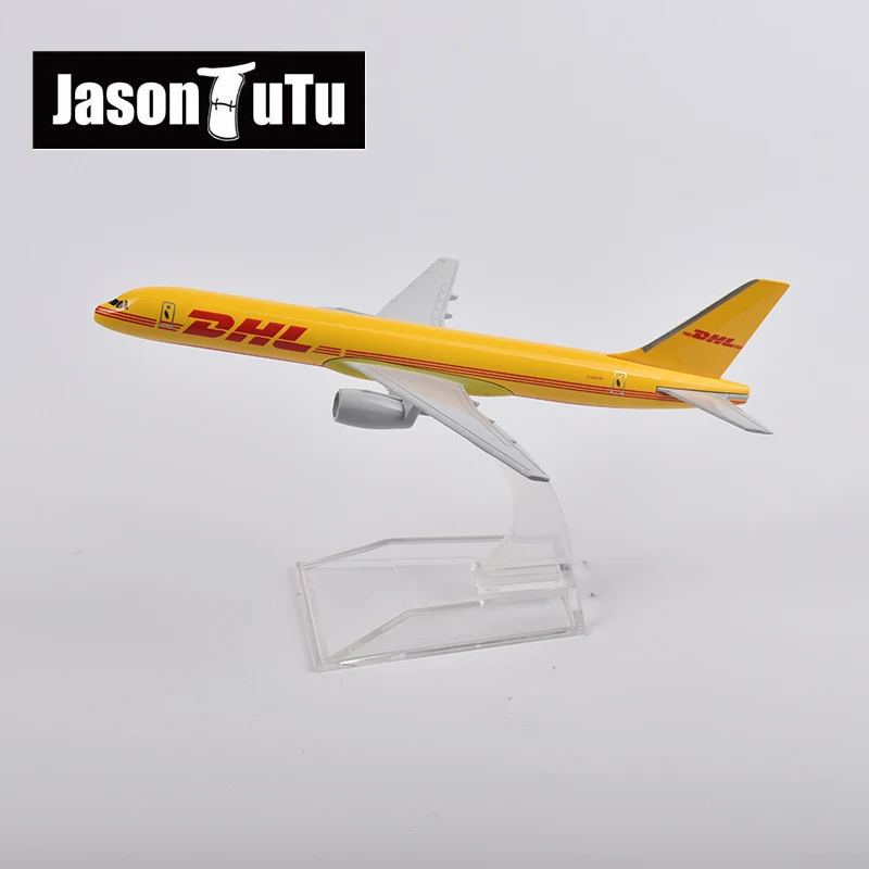 JASON TUTU 16cm DHL Boeing 757 Airplane Model Plane Model Aircraft Diecast Metal 1/400 Scale Gift Factory Wholesale Dropshipping