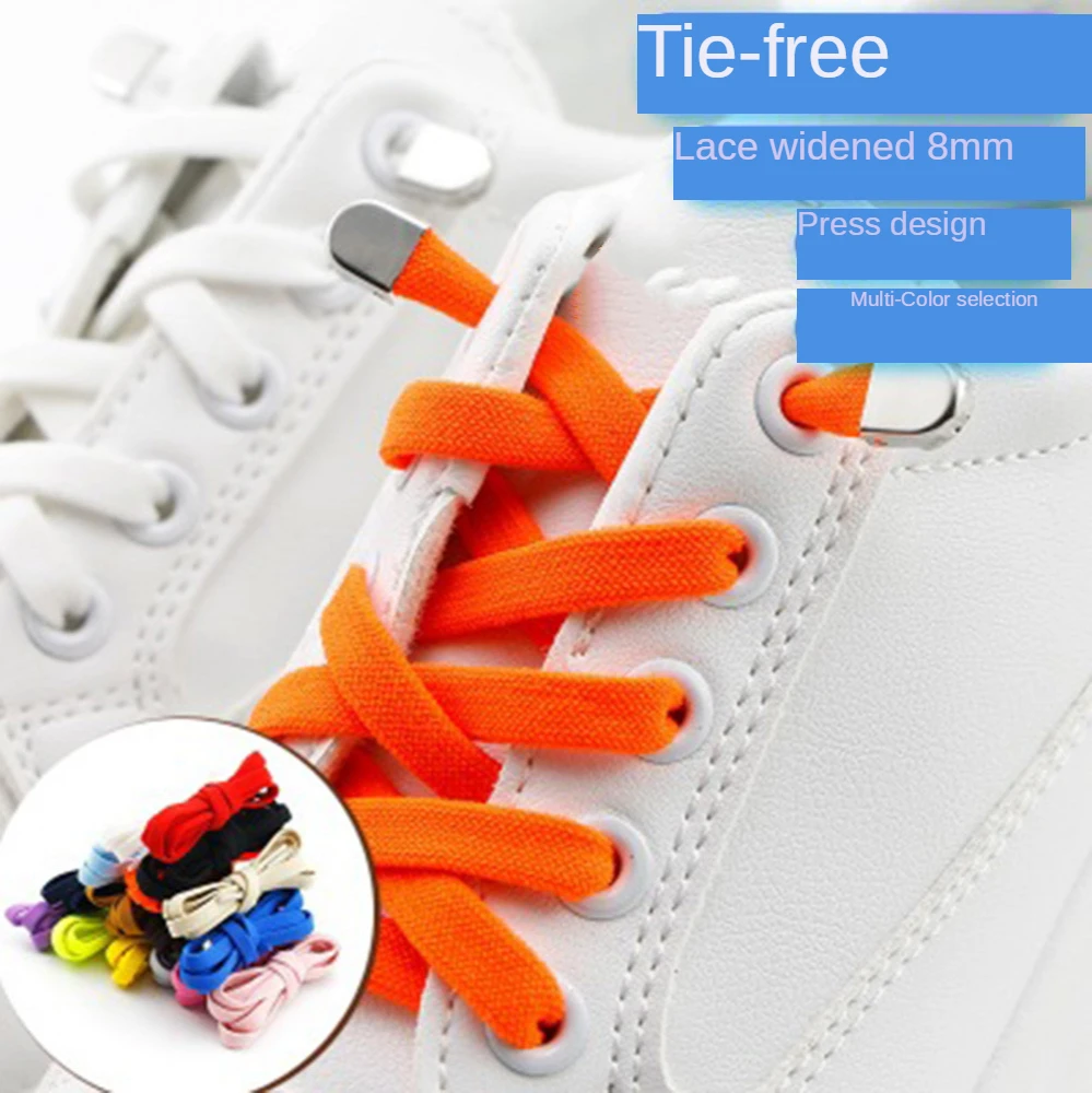 1 Pair Elastic Non-tie Shoelaces For Running Shoes Quick Safety Flat Shoelaces For Kids And Adults Unisex Lazy Laces