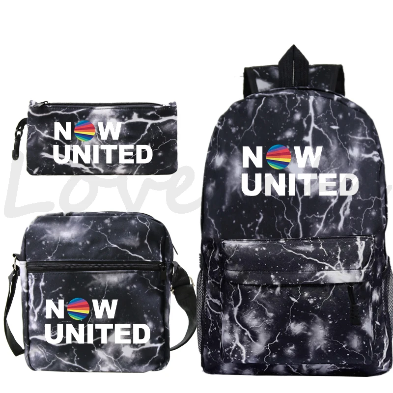 

Now United Backpack Students School Backpack Boys Girls Bookbag 3 Pcs Set Rucksack for Teenagers Casual Knapsack kids Bagpack