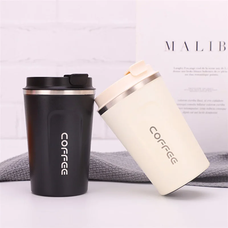 380ML/510ML Reusable Stainless Steel Coffee Mug Cup with Lid Double Wall Vacuum Insulated Wamer Bottle Travel Car Thermos Flask