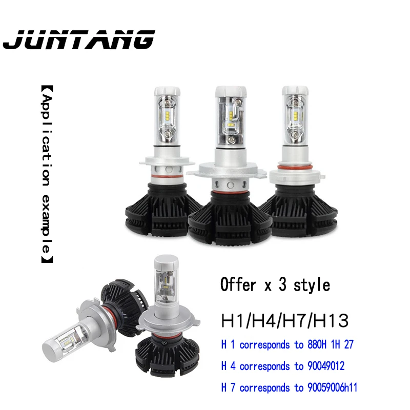 Cuentas de lámpara de coche de alta potencia, luz blanca LED X3 H1 / H4 / H7/H13, 2016 pegatina, lámparas de 15 W, luz especial + tablero, 2 uds.