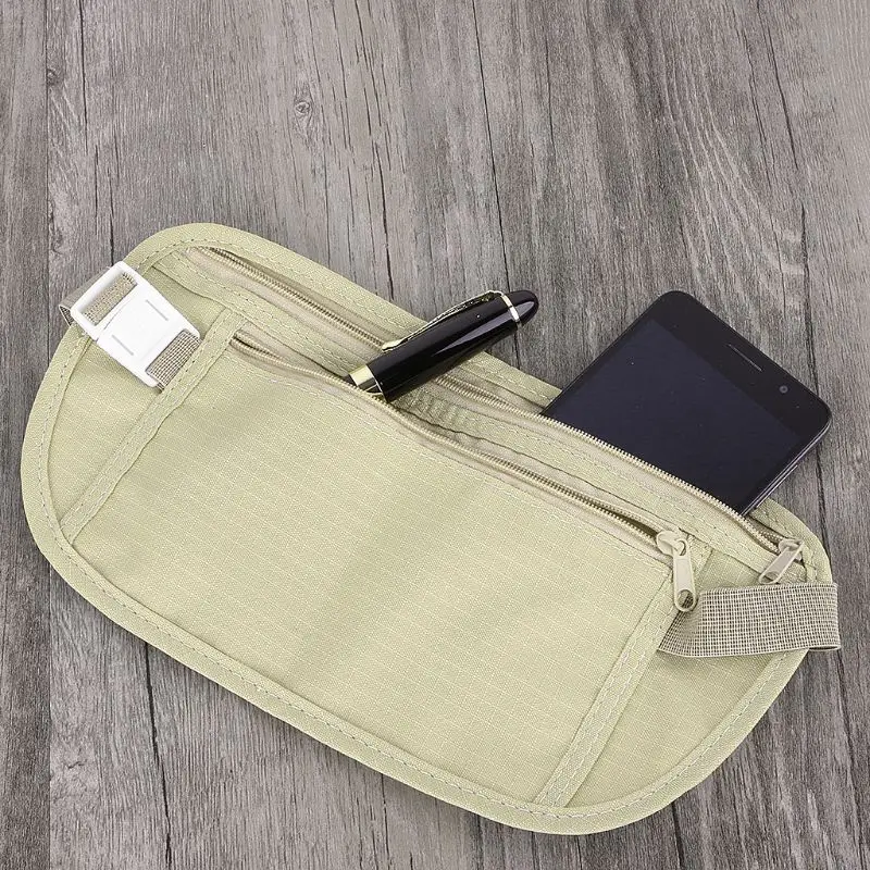 ผ้า Travel Pouch กระเป๋าสตางค์เข็มขัดนิรภัย Slim Secret Security ที่มีประโยชน์กระเป๋าเดินทาง