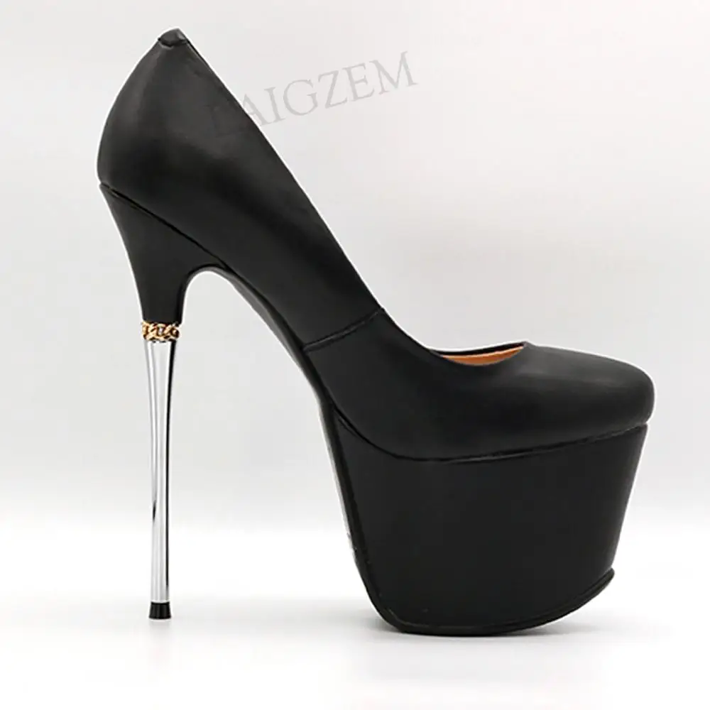 

BERZIMER Women Pumps Slip On Full Leather Stiletto High Heel Pumps Party Prom Mujer Bombas Shoes Woman Large Size 33 40 42 43