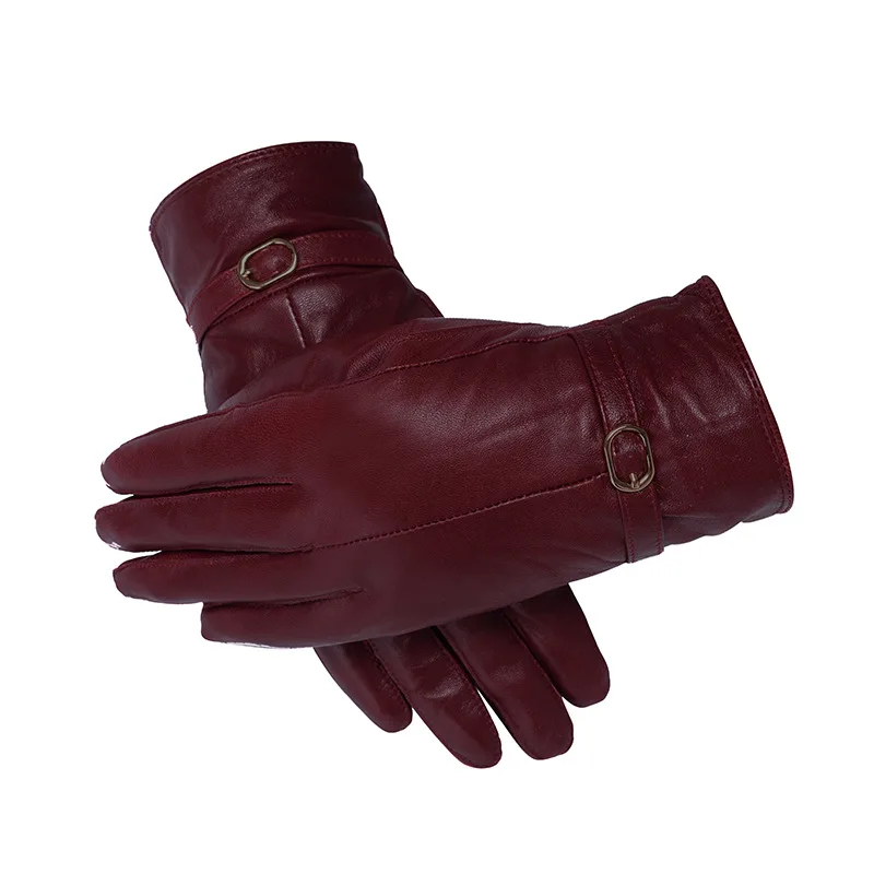 Genuine Sheepskin Gloves for Women, Winter Warm Mittens, 18 Colors, Female, Luxury, S2805