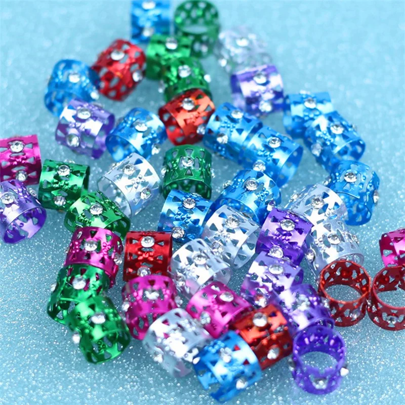 

10pc Rhinestone Hair Dread Braid Dreadlock Beads Adjustable HairClip Tool Jewely