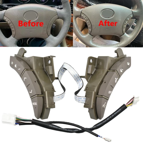 Dos colores para Toyota LAND CRUISER PRADO 2004 2005 2006-2009 Botones de estilo de coche 75B037 Botones de control del volante