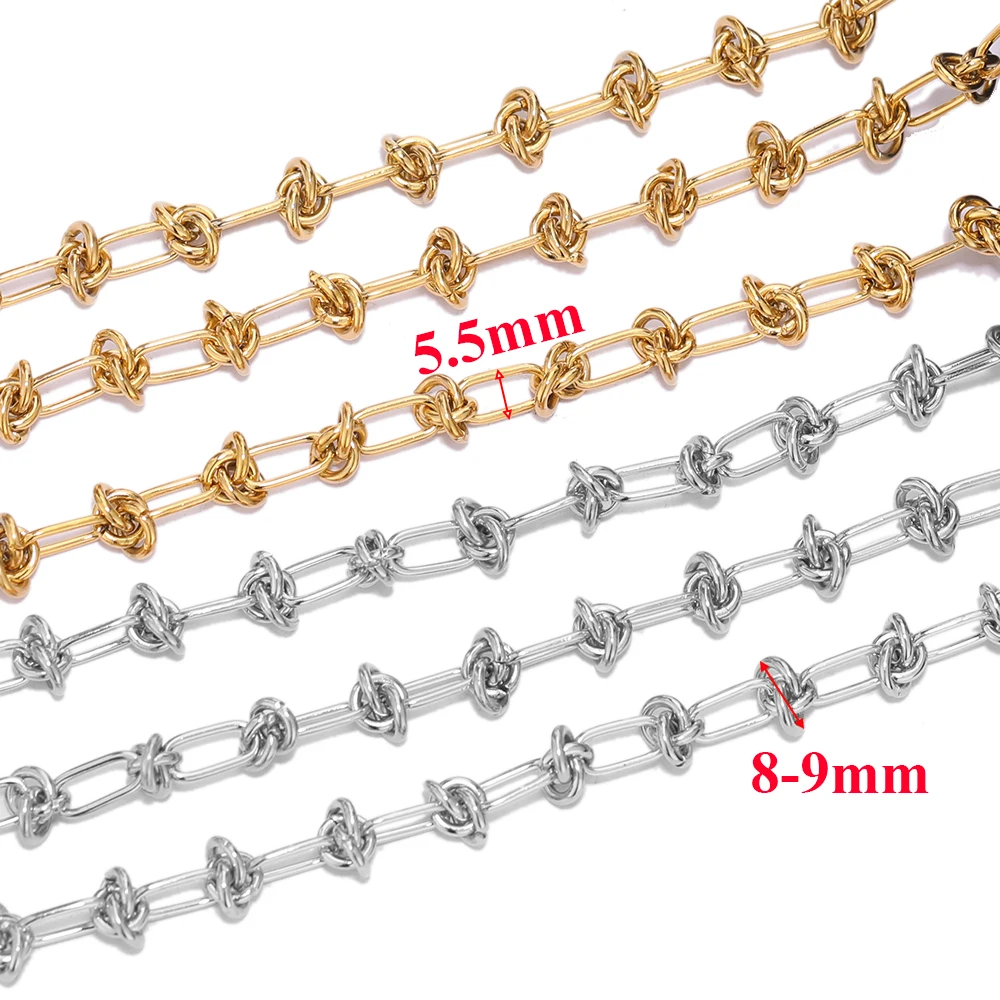 1 Meter Stainless Steel  Chunky Knot Chains DIY Hip Hop Men Necklaces Bracelets Findings Supplies Jewelry Making Accessories
