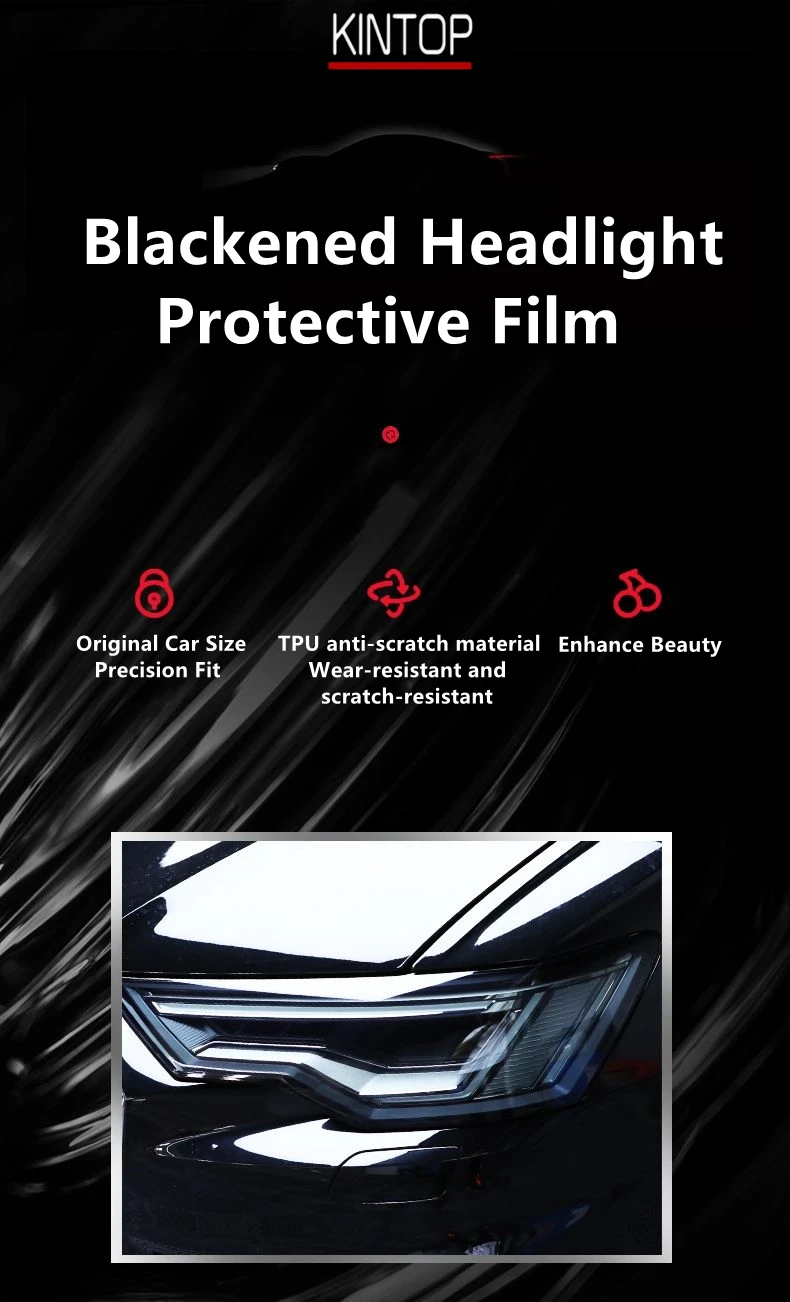 For AUDI A4 13-16 TPU Blackened Headlight Protective Film, Headlight Protection, Film Modification