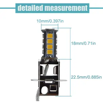 2個迷你H3 LED汽車頭燈燈泡 H3 LED霧燈燈泡 黃色日行燈 超亮白色汽車行駛燈 DC 12V-24V 8 最佳銷售 6V H3 LED - №7