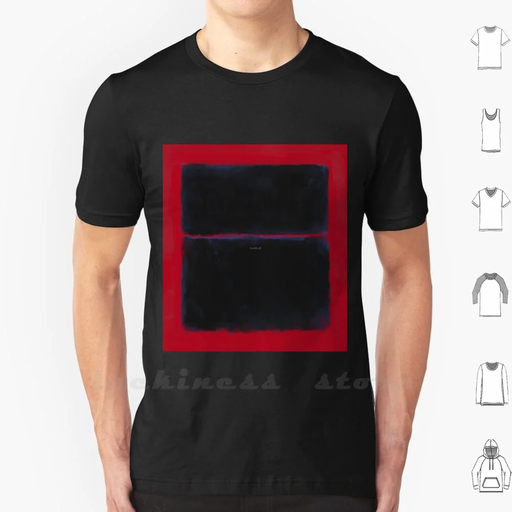 Rothko Inspired #6 T Shirt 6Xl Cotton Big Size Acrylic Oil Dark Black Two Colors Geometric Abstract Rothko Mark Rothko