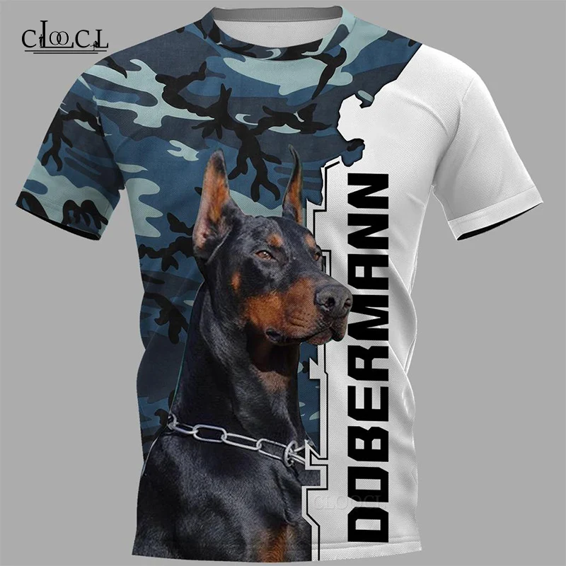 CLOOCL 2021 Newest Popular Doberman Dog Harajuku T Shirt Men Women 3D Print Hip Hop Streetwear Fashion Pullovers Drop Shipping